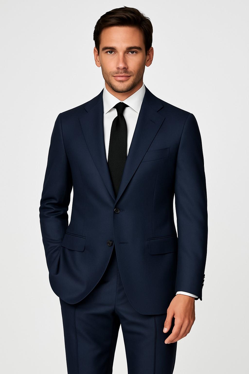 Piacenza Navy 100% Italian Premium Wool Luxury Suit