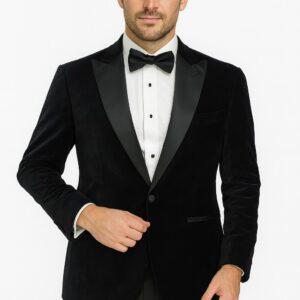1 Button Peak Lapel with Black Velvet Jacket
