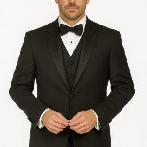 2 Buttons black tuxedo Notch Lapel
