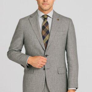 Solid light Gray Linen Suit (Solid gray option)