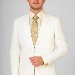 Solid White Linen Suit