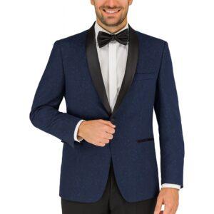 Blue Paisley Shawl Lapel