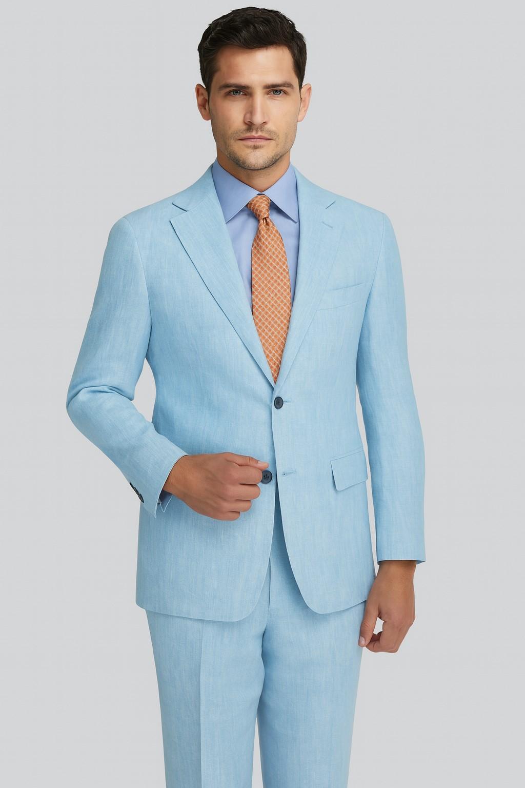 Baby Blue Linen Suit