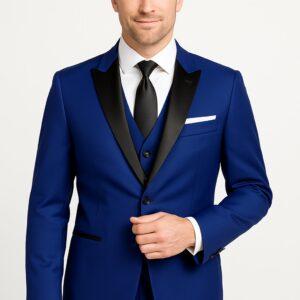 Solid Ink Blue with Black Peak Lapel(vest option)