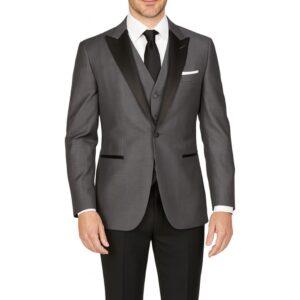 Gray Sharksking with Black Peak Lapel(vest option)