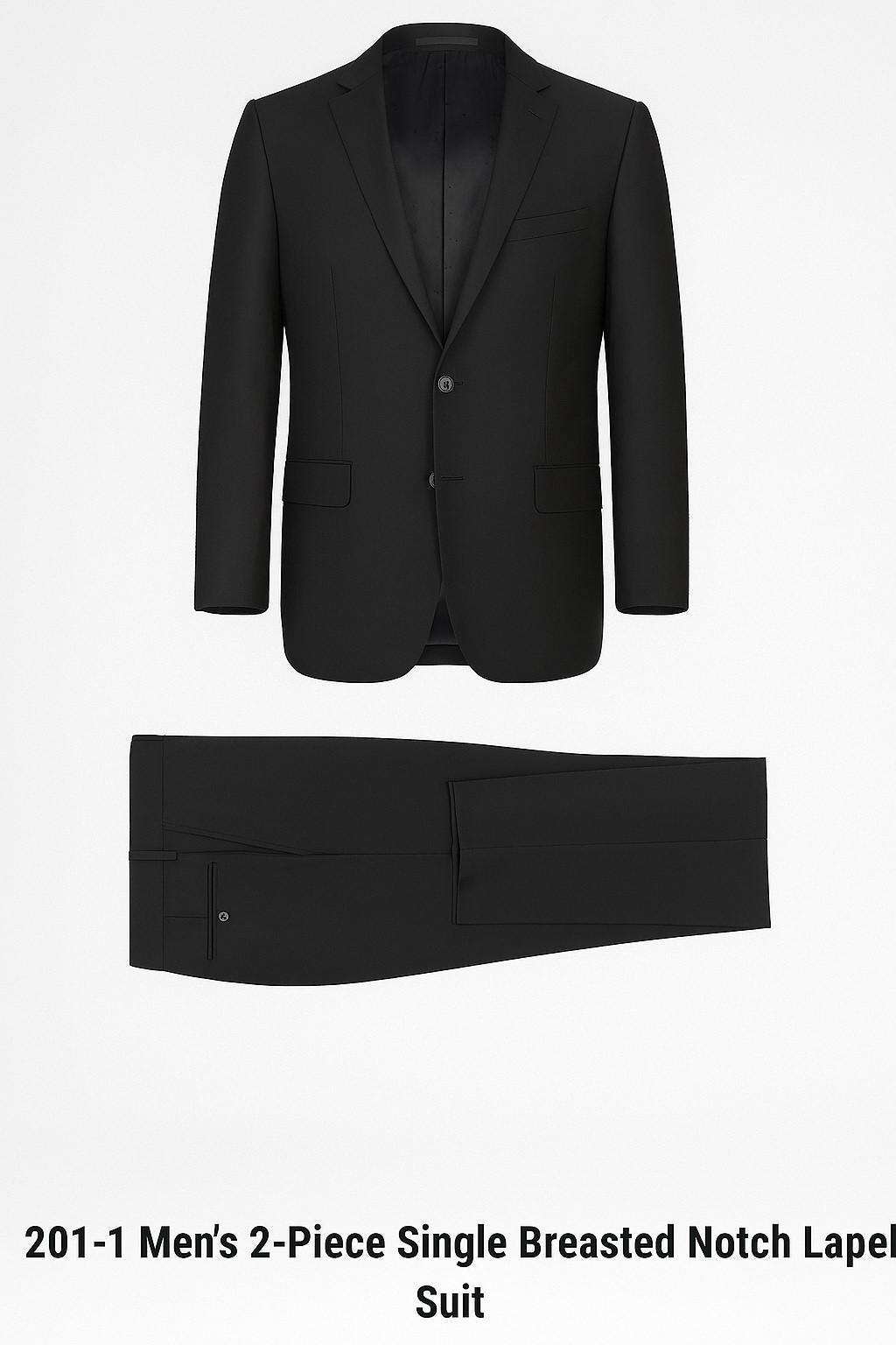Solid Black Suit Italian Style - Image 2