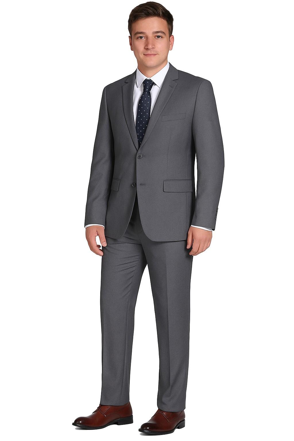 Solid Gray Suit Italian Style