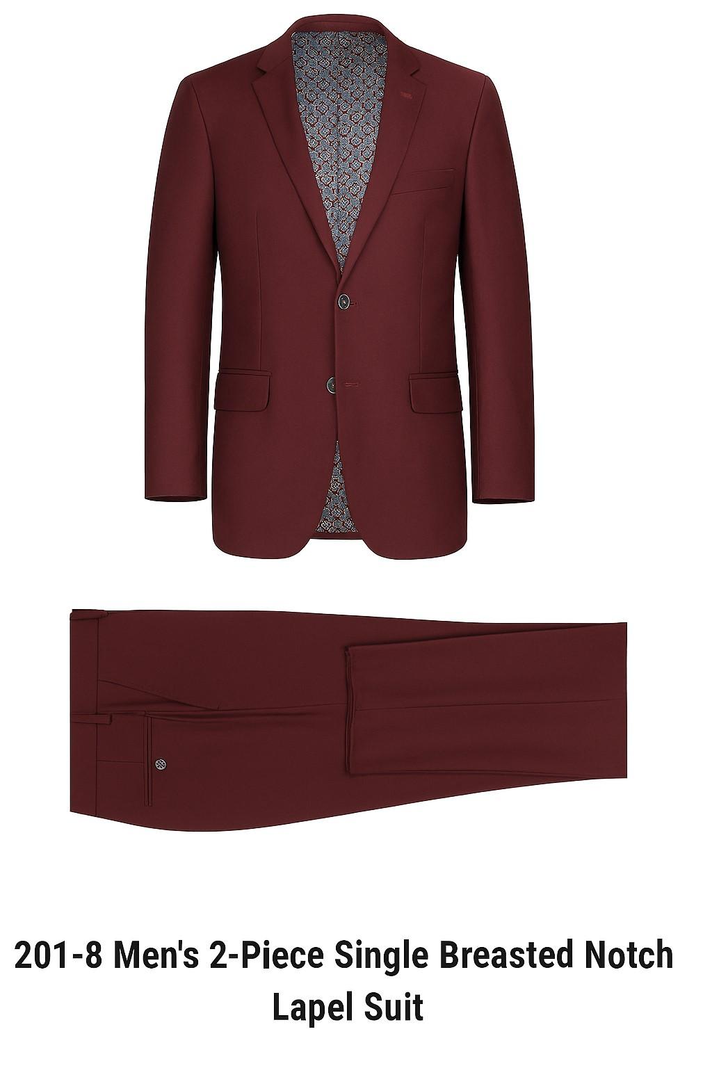 Burgundy Suit Italian Style - Image 2