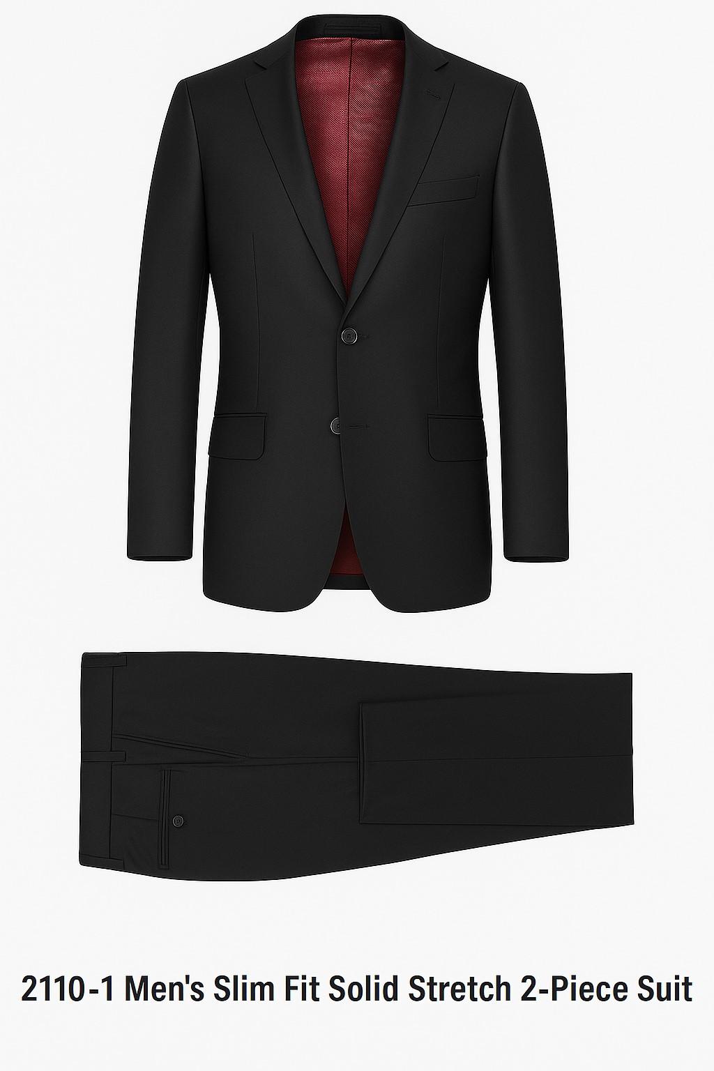 Black Suit slim fit Solid Stretch - Image 2