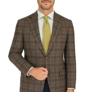 Camel Blue Windowpane Wool Jacket