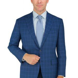 Blue Check Windowpane Luxury Italian Sport Jacket