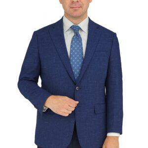 Blue Navy Hopsack Luxury Italian Sport Jacket