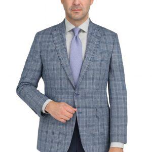 Blue Navy Plaid Luxury Italian Sport Jacket