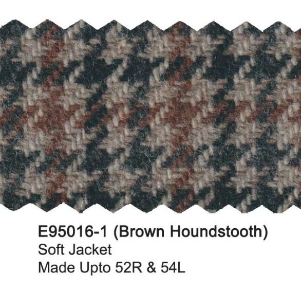 Brown Houndstooth Soft Wool Blend Luxury Italian Sport Jacket - Image 2