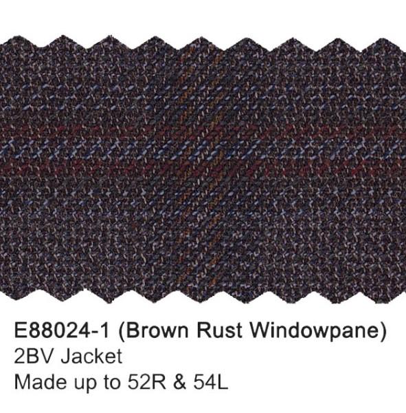 Brown Rust Windowpane 100% Premium Wool Luxury Italian Sport Jacket - Image 2