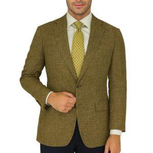 Light Taupe Textured 100% Premium Wool Luxury Italian Sport Jacket