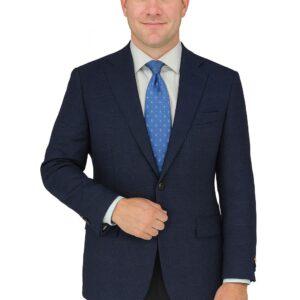 Navy Tweed Wool Blend Luxury Italian Sport Jacket
