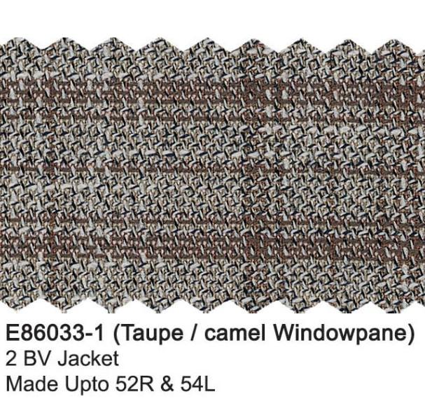 Taupe Camel Windowpane Wool Blend Luxury Italian Sport Jacket - Image 2